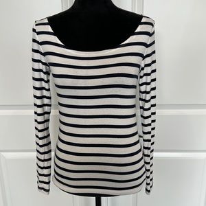 Gap Navy and White Striped Nautical Long Sleeve Top